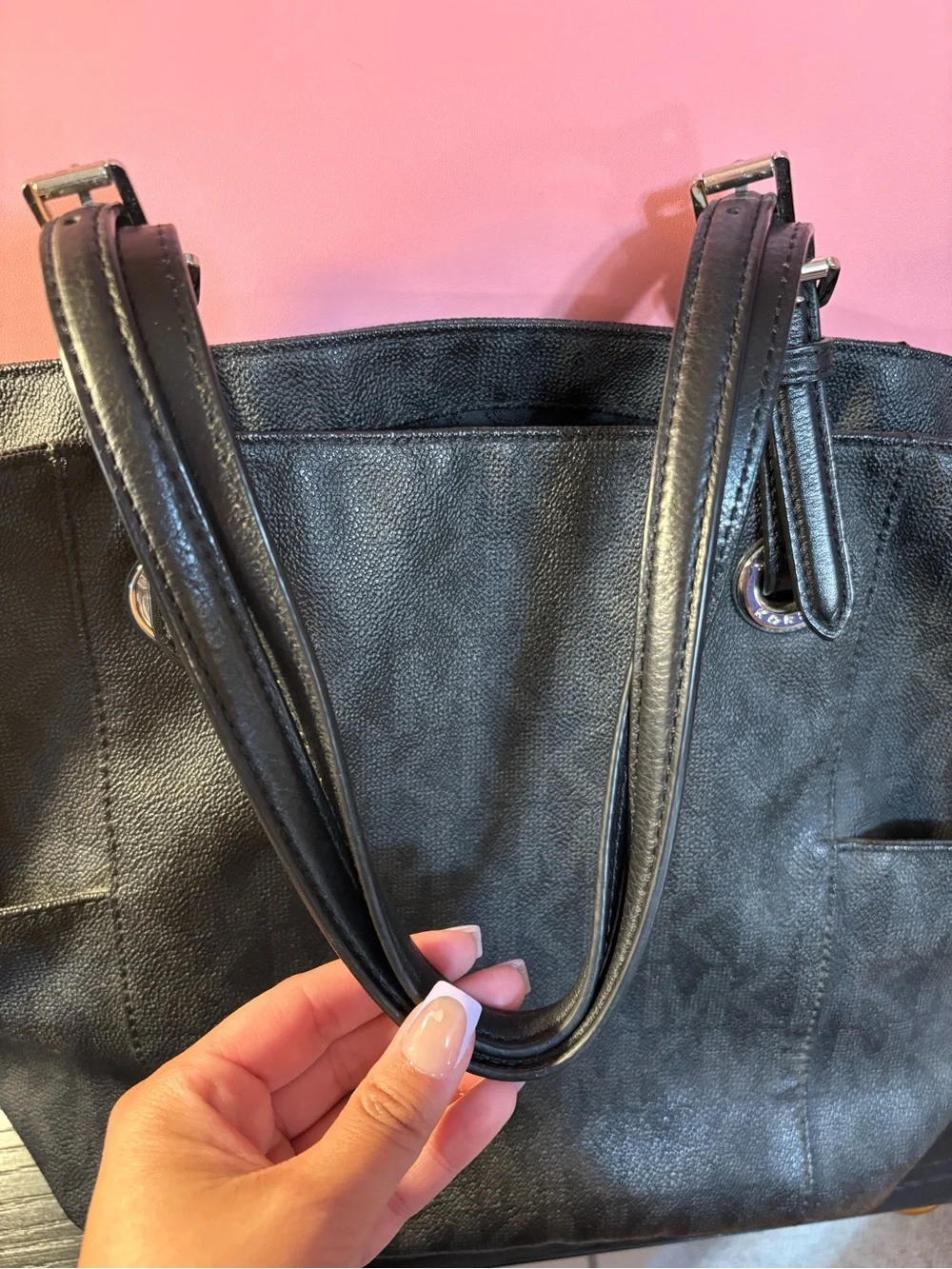 Michael Kors MK Logo Tote with Silver Charm